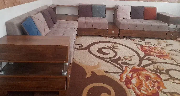 مبل ال هفت نفره|مبلمان خانگی و میز عسلی|اهرم, |دیوار