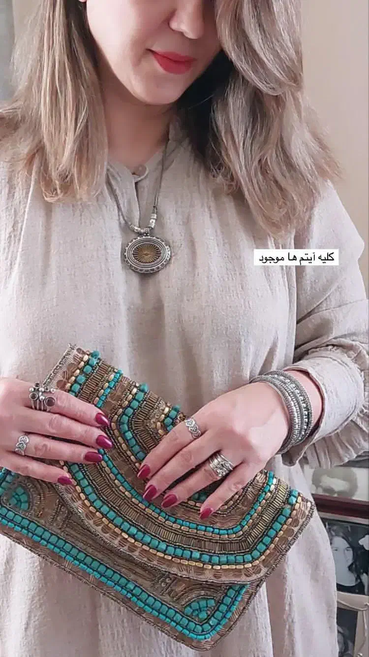 کیف دست ساز سنگدوزی واردات هند|کیف، کفش، کمربند|رشت, بلوار گیلان|دیوار