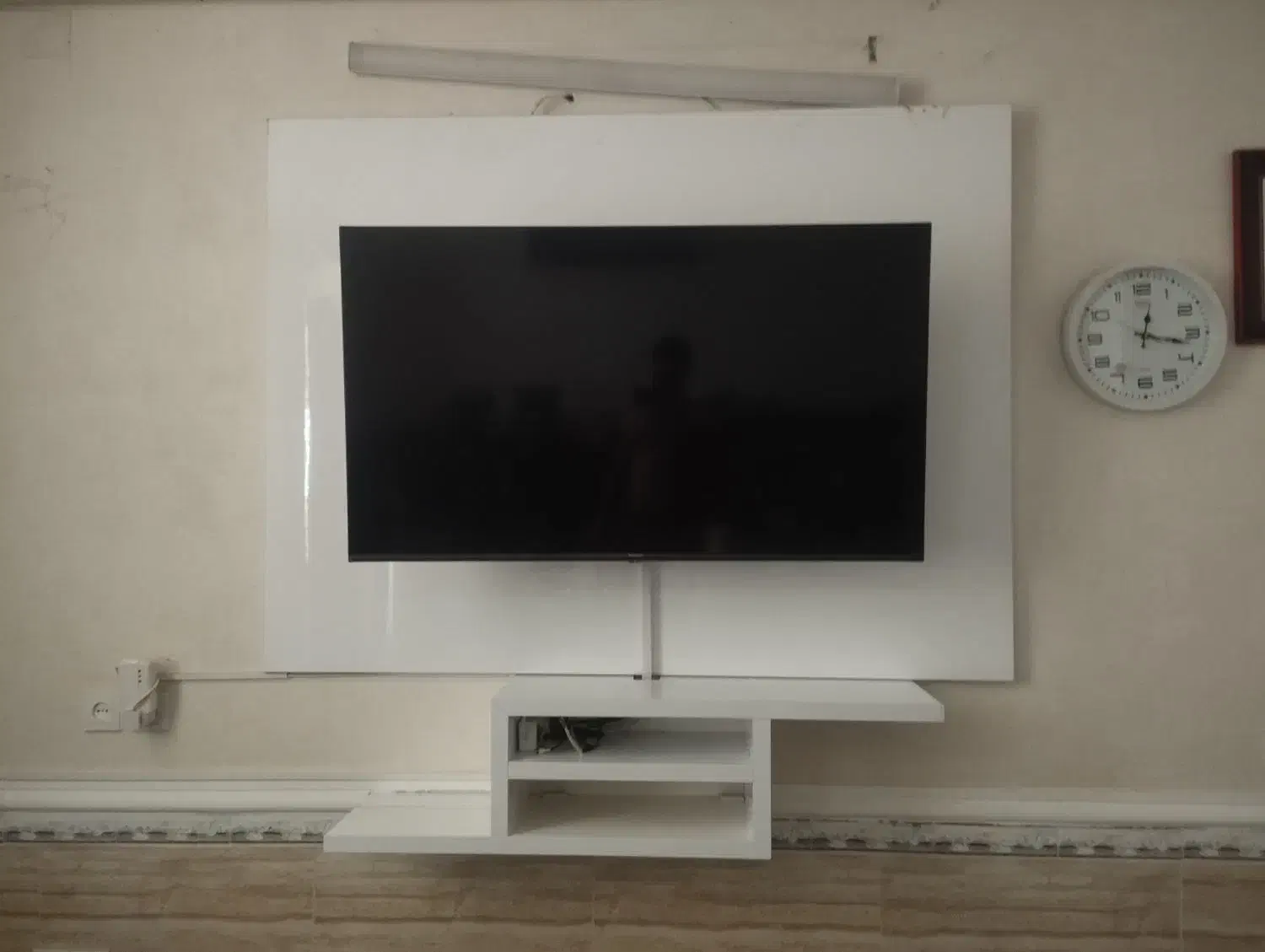 دکور تلویزیون mdf سفید براق|میز تلویزیون|برازجان, |دیوار