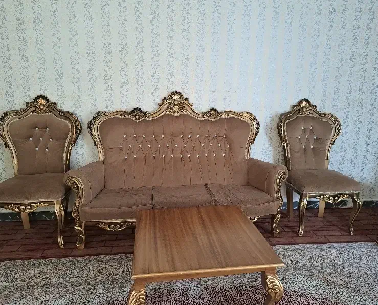 مبل سلطنتی ۹ نفره|مبلمان خانگی و میز عسلی|پارسآباد, |دیوار