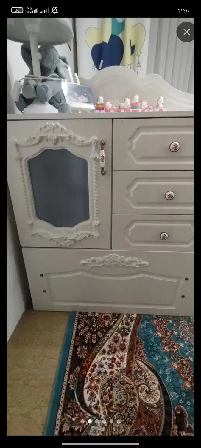 تخت کودک نوجوان گهواره دار نونو استفاده نشده|تخت و سرویس خواب|مشهد, حضرت حجت|دیوار