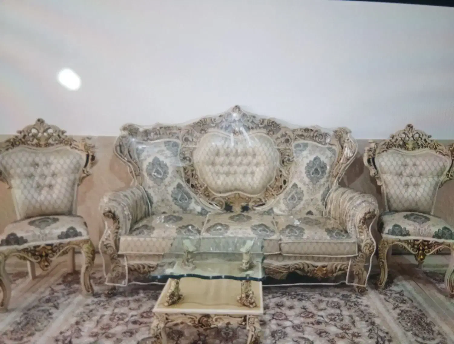 مبلمان سلطنتی فوق العاده نو ۹ نفره|مبلمان خانگی و میز عسلی|پیشوا, |دیوار