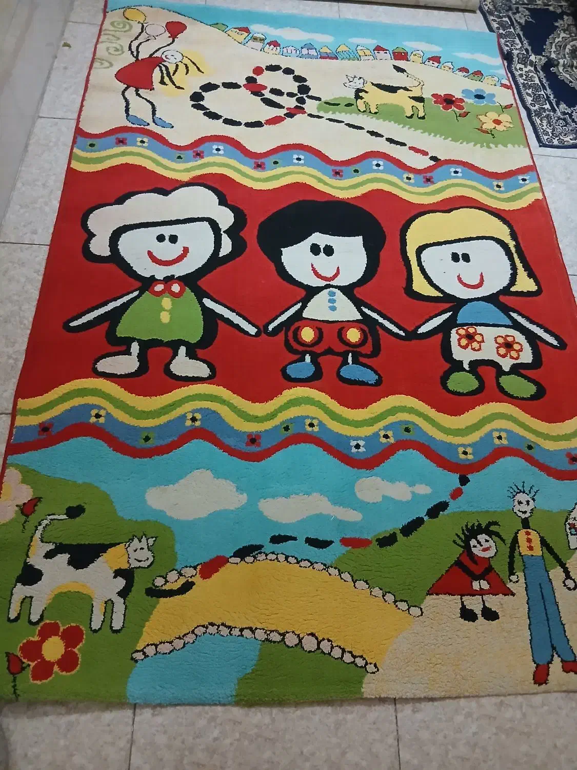 فرش کودک کارکرده ولی قابل استفاده|فرش|بهارستان, |دیوار