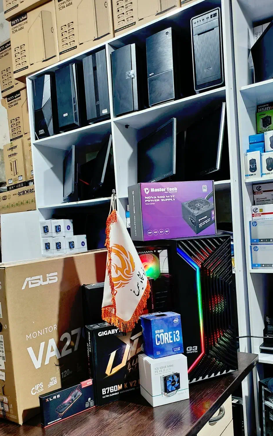 کیس نسل 14 مادربورد B760 رم 32 گرافیک 8 مانیتور 27|رایانه رومیزی|مشهد, جانباز|دیوار