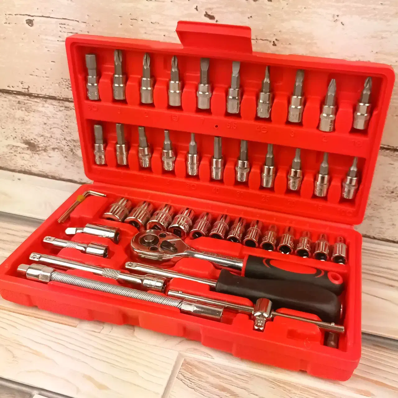 ست جعبه بکس ۴۶ عددی / مدل ChromeJet/اورجینال|ابزارآلات|کهنوج, |دیوار