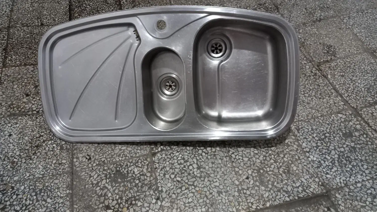 سینک دوقلو استیل|آب‌چکان و نظم‌دهنده ظروف|لنگرود, |دیوار