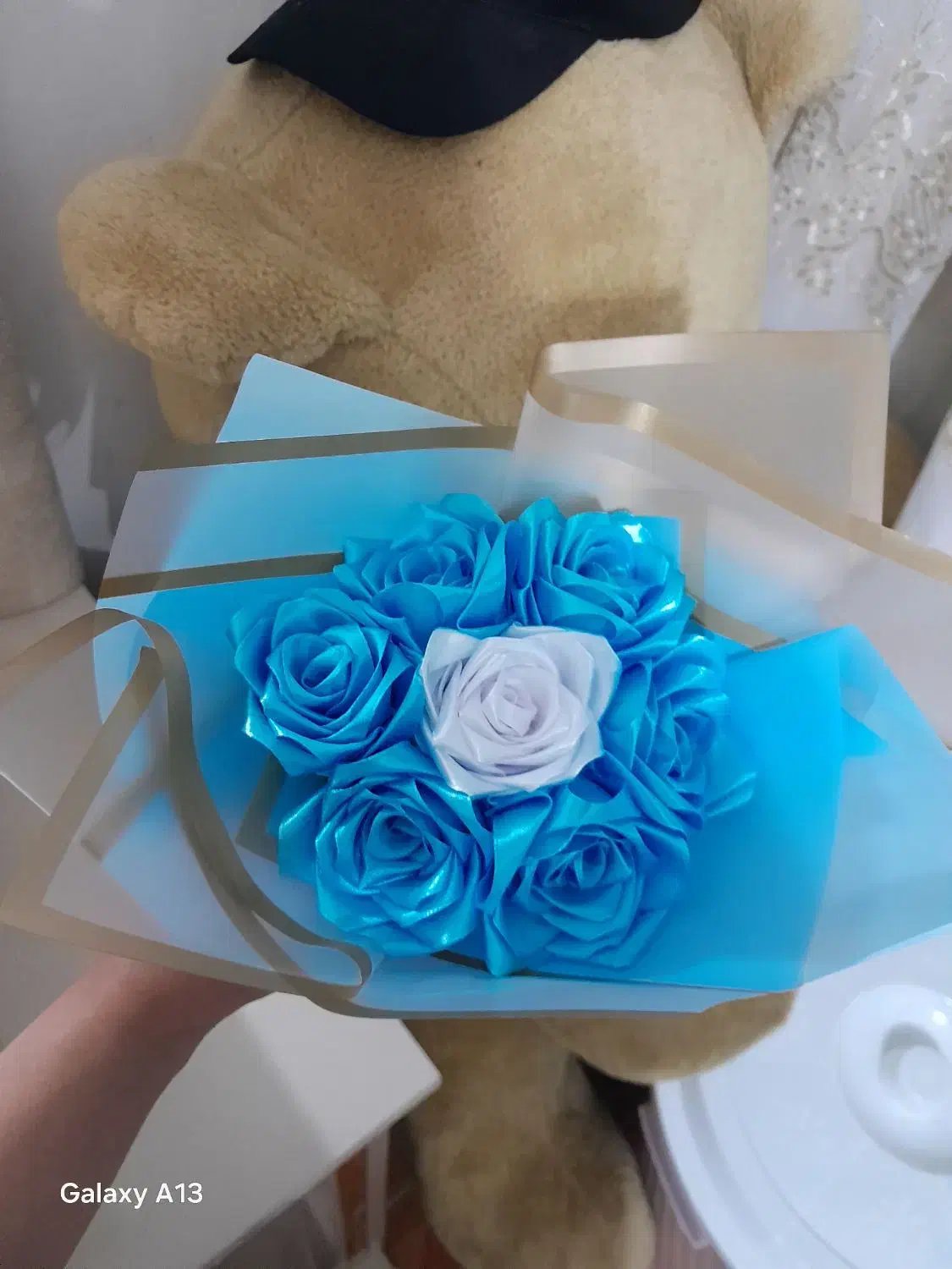 آبی و سفید|گل مصنوعی|نورآباد, |دیوار