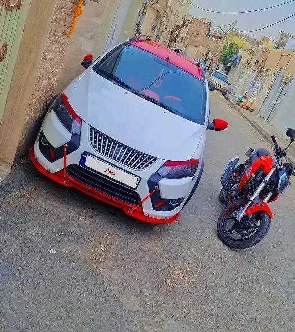 کوییک R پارس خودرو دو رنگ سفید قرمز|خودرو سواری و وانت|اردبیل, |دیوار