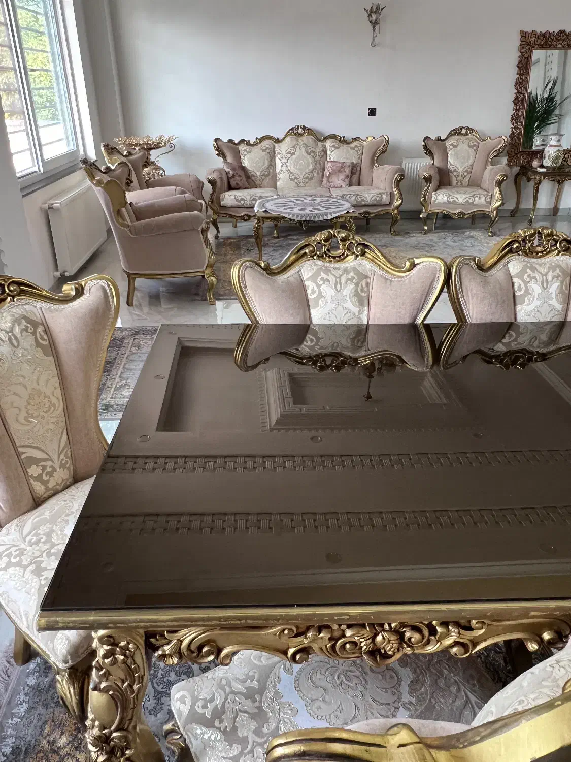 مبل سلطنتی ۷نفره میز نهارخوری ۸ نفره|مبلمان خانگی و میز عسلی|نشتارود, |دیوار