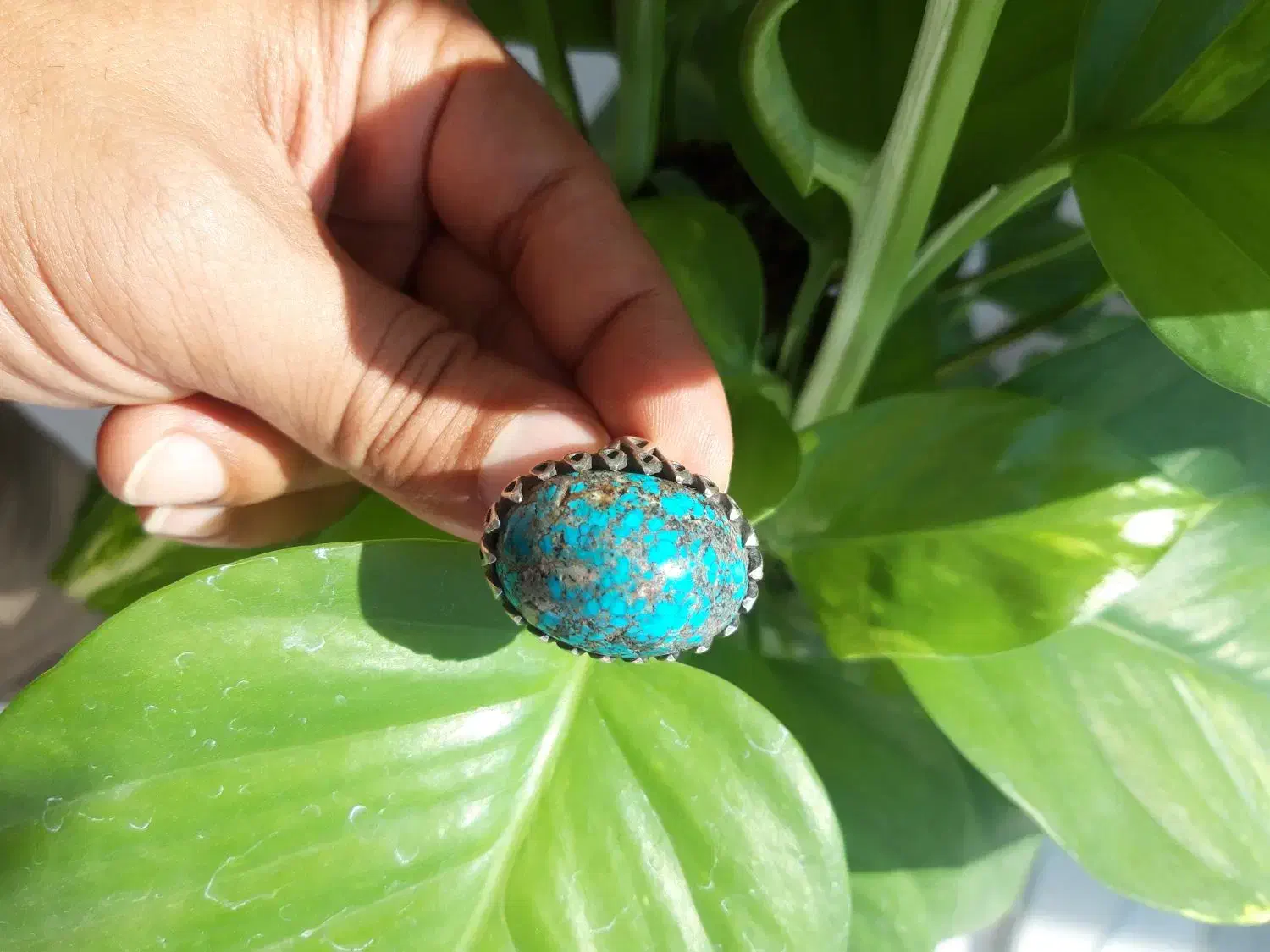 فیروزه اصل نیشابور زخمات یک سانت نیم|جواهرات|میناب, |دیوار