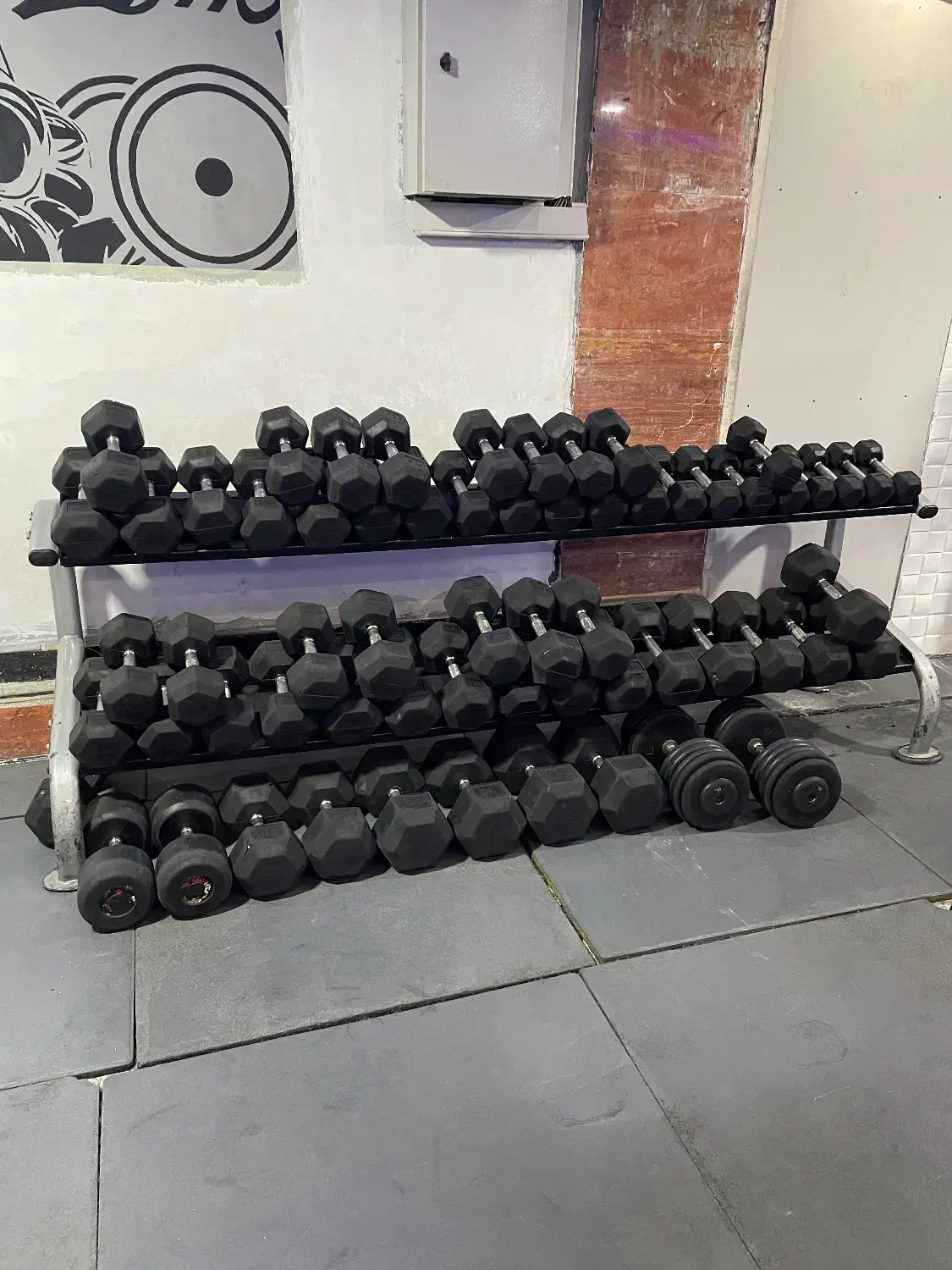 فروش یک تن و صد و بیست کیلو دمبل بدنسازی|تجهیزات ورزشی|هشتگرد, هشتگرد قدیم|دیوار