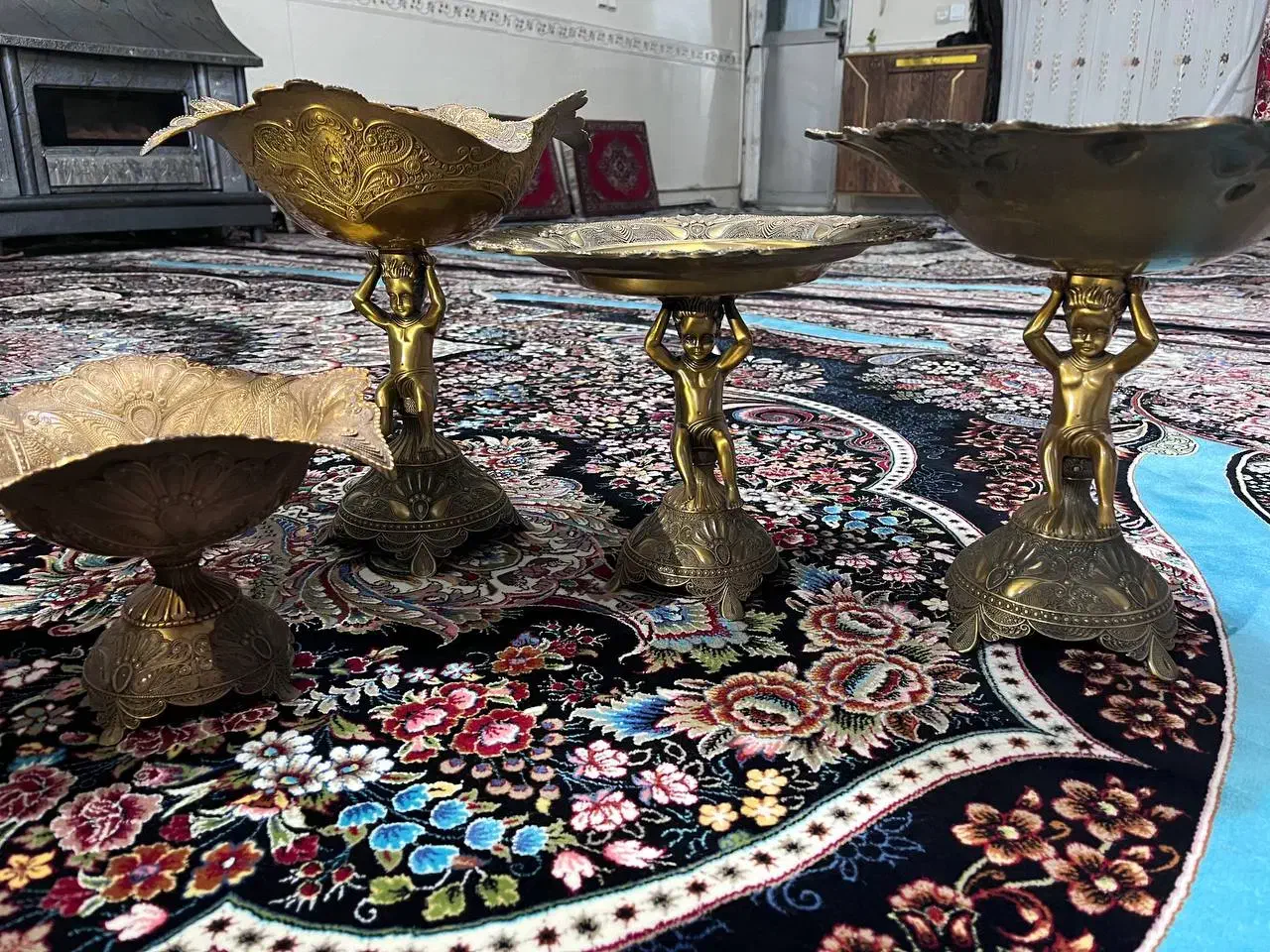 چهار تیکه برنزه|ظروف سرو و پذیرایی|الوند, |دیوار