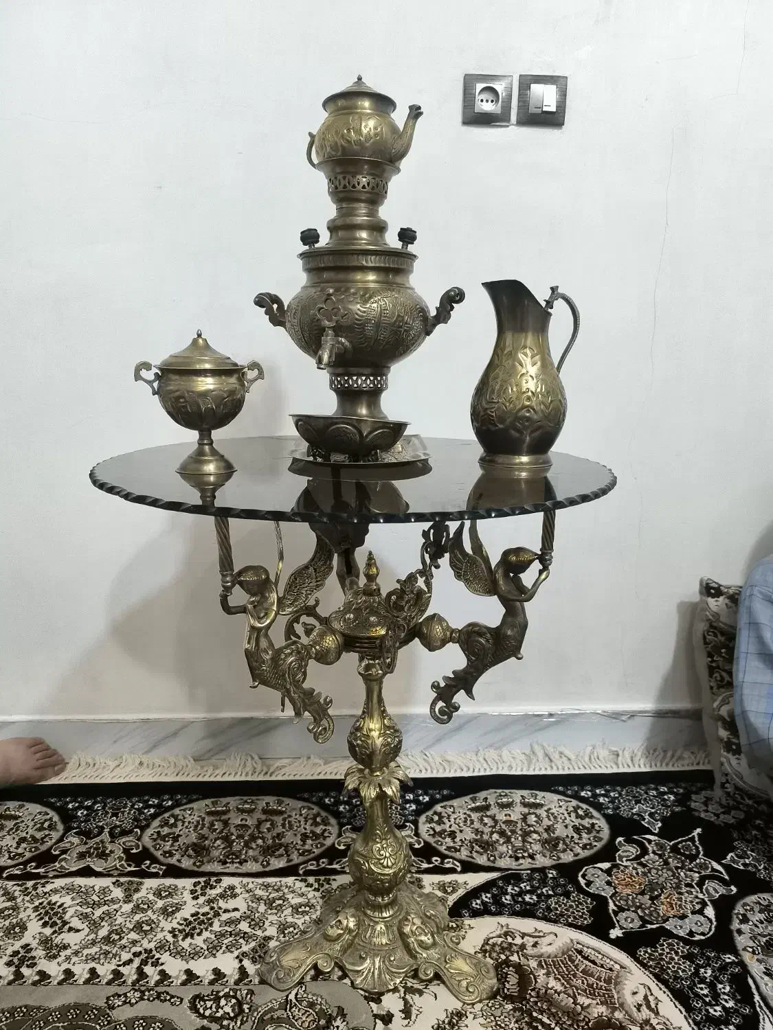 میز وسماور برنز|صنایع دستی و سایر لوازم تزئینی|بروجرد, |دیوار