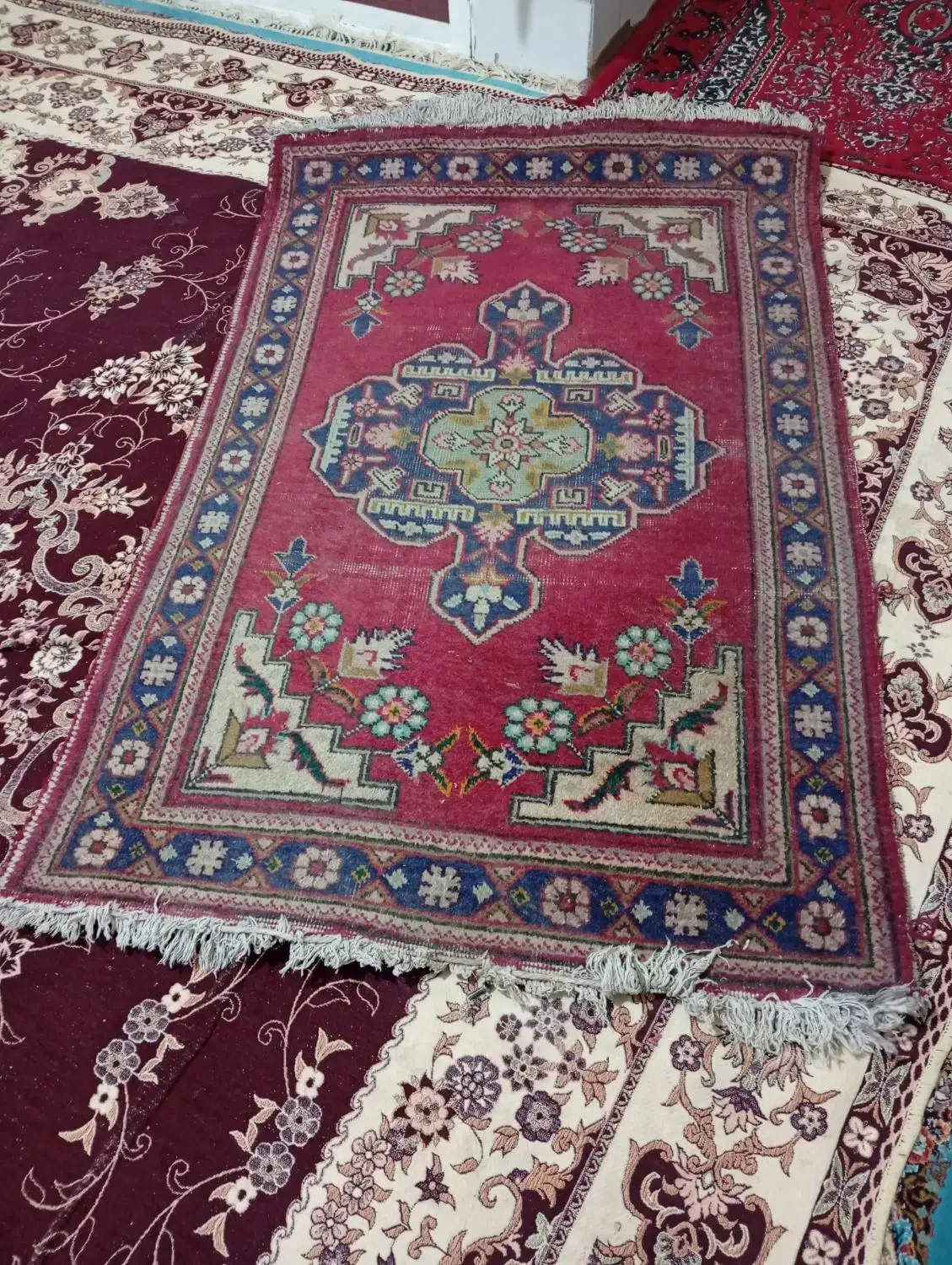 قالیچه دست باف قدیمی|فرش|کرمان, |دیوار