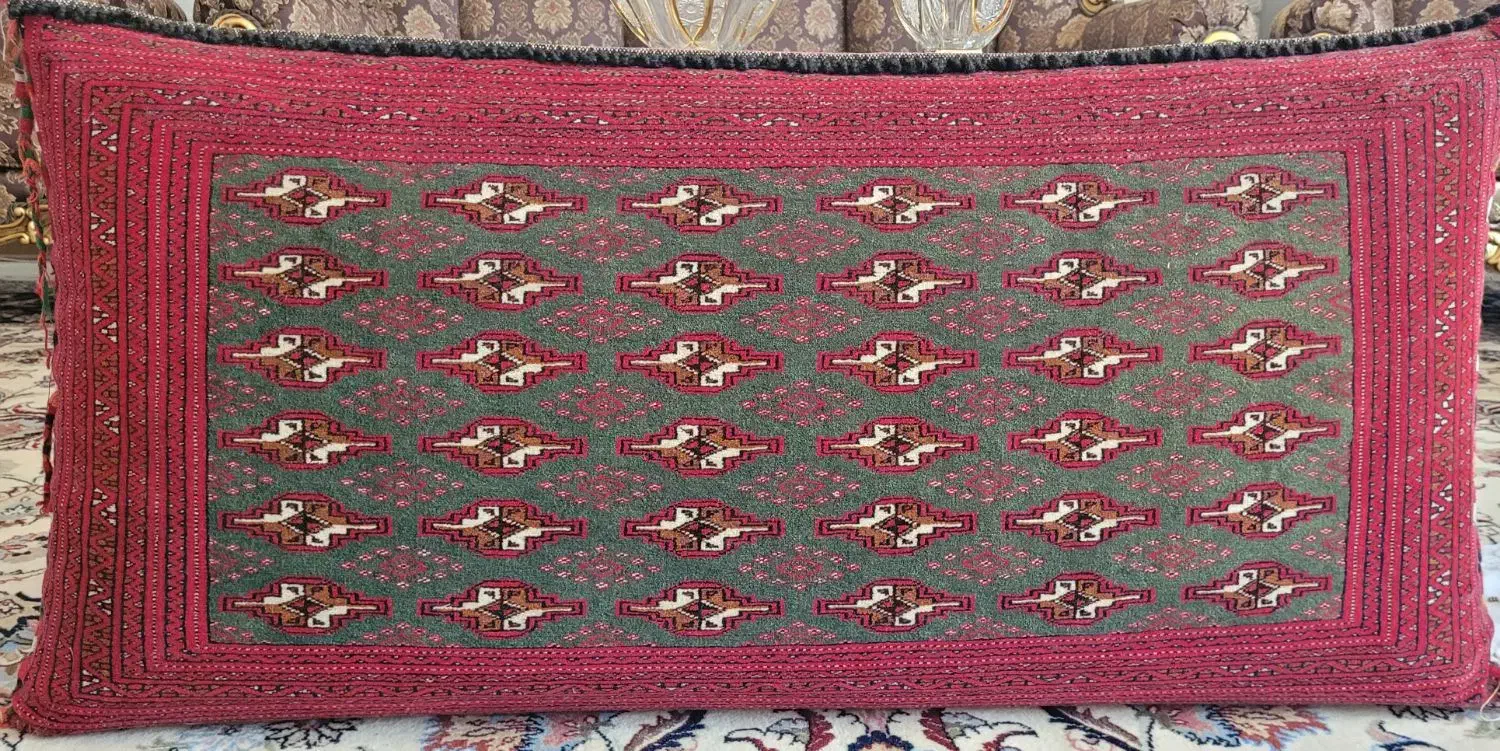 پشتی دست باف ترکمن جرگلان ظریف|پشتی|مشهد, هنرستان|دیوار