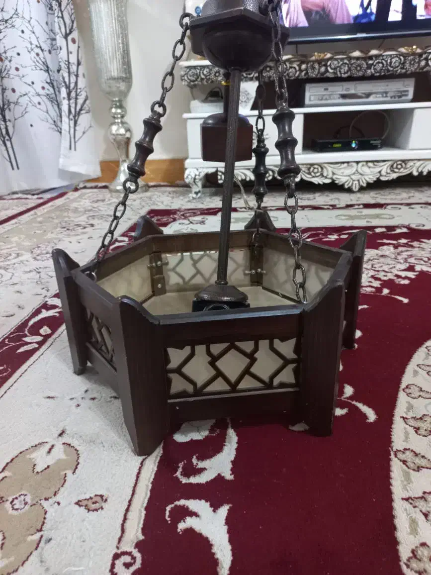 لوستر چوبی زیبا|لوستر و چراغ آویز|اندیمشک, |دیوار