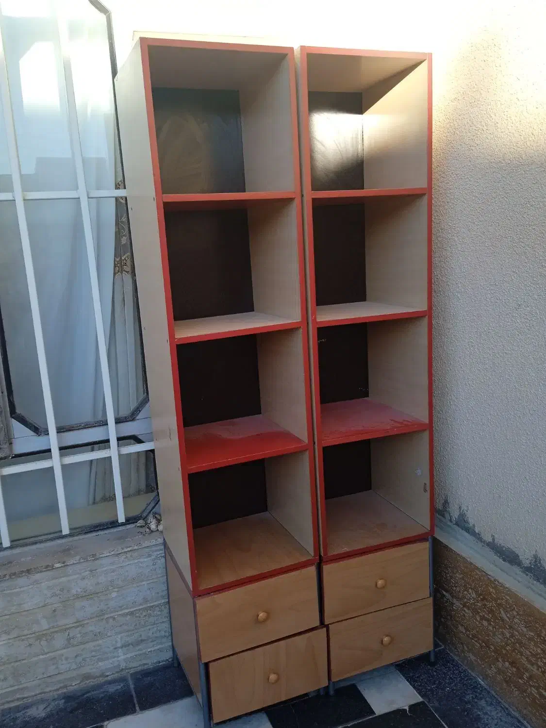 دوعدد بوفه قفسه ای|کتابخانه، شلف، قفسه‌های دیواری|مراغه, |دیوار