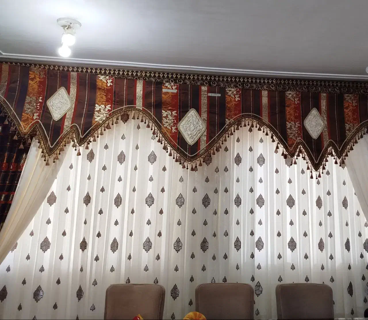 پرده شیک ۳ متری با والن وگوشواره۴۲۵۰۰۰۰|پرده، رانر، رومیزی|لاهیجان, آهندان|دیوار