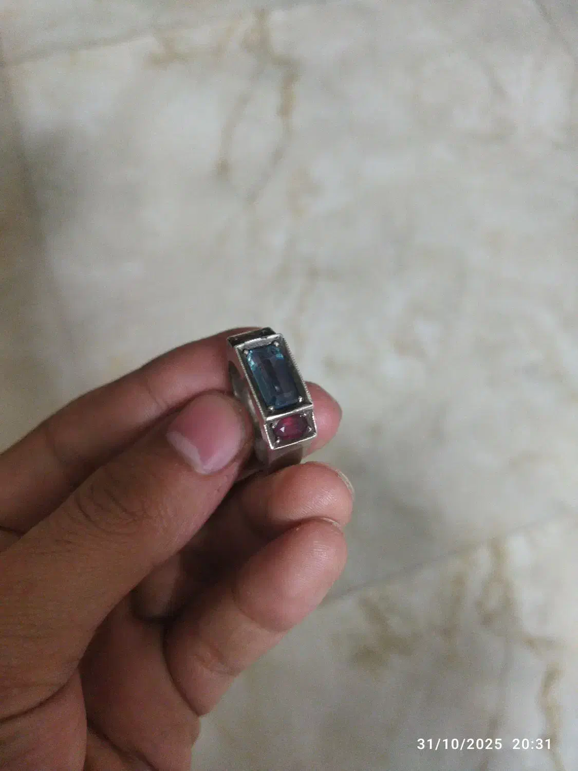 انگشتره نقره ۹۲۵ نگین توپاز لندن یاقوت آفریقا|جواهرات|ورامین, ورامین|دیوار