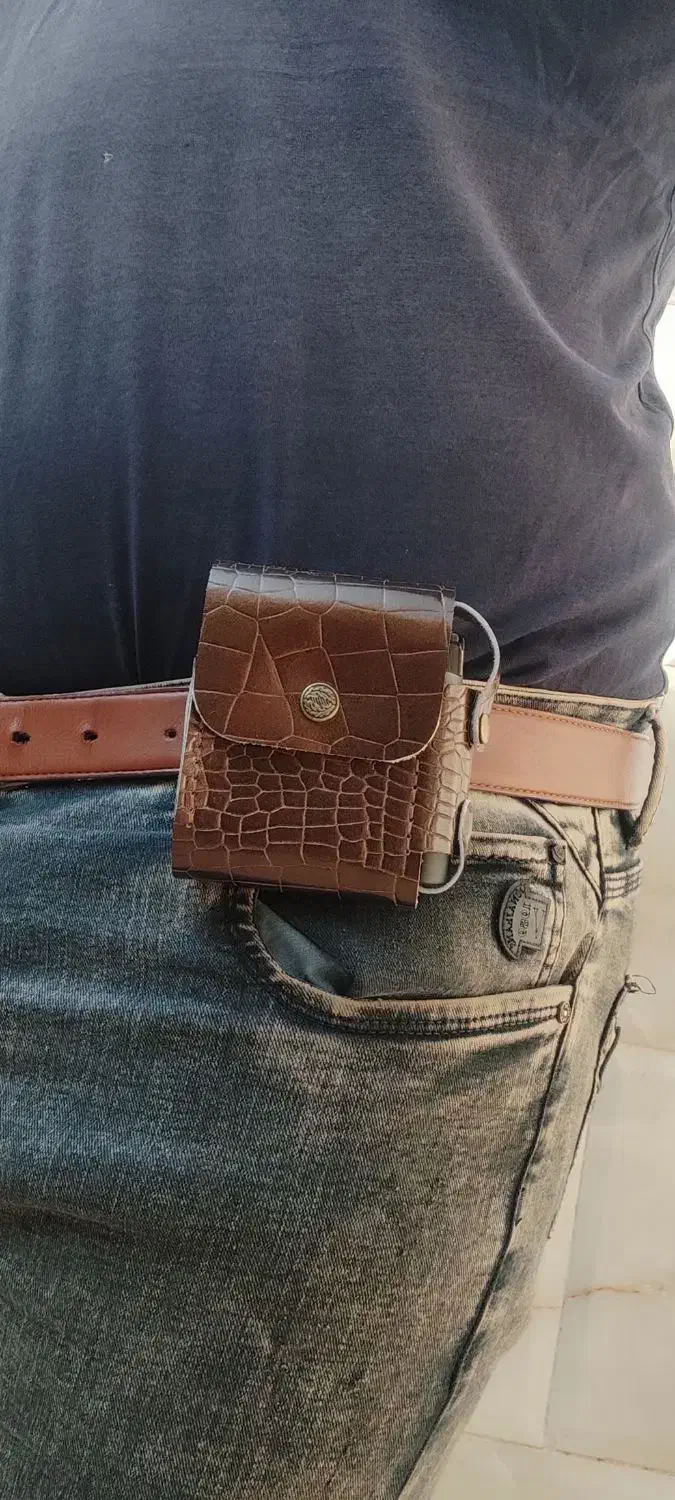 کیف سیگار و فندک کمری چرم‌ طبیعی گاوی دستدوز|کیف، کفش، کمربند|نجف‌آباد, ویلاشهر|دیوار