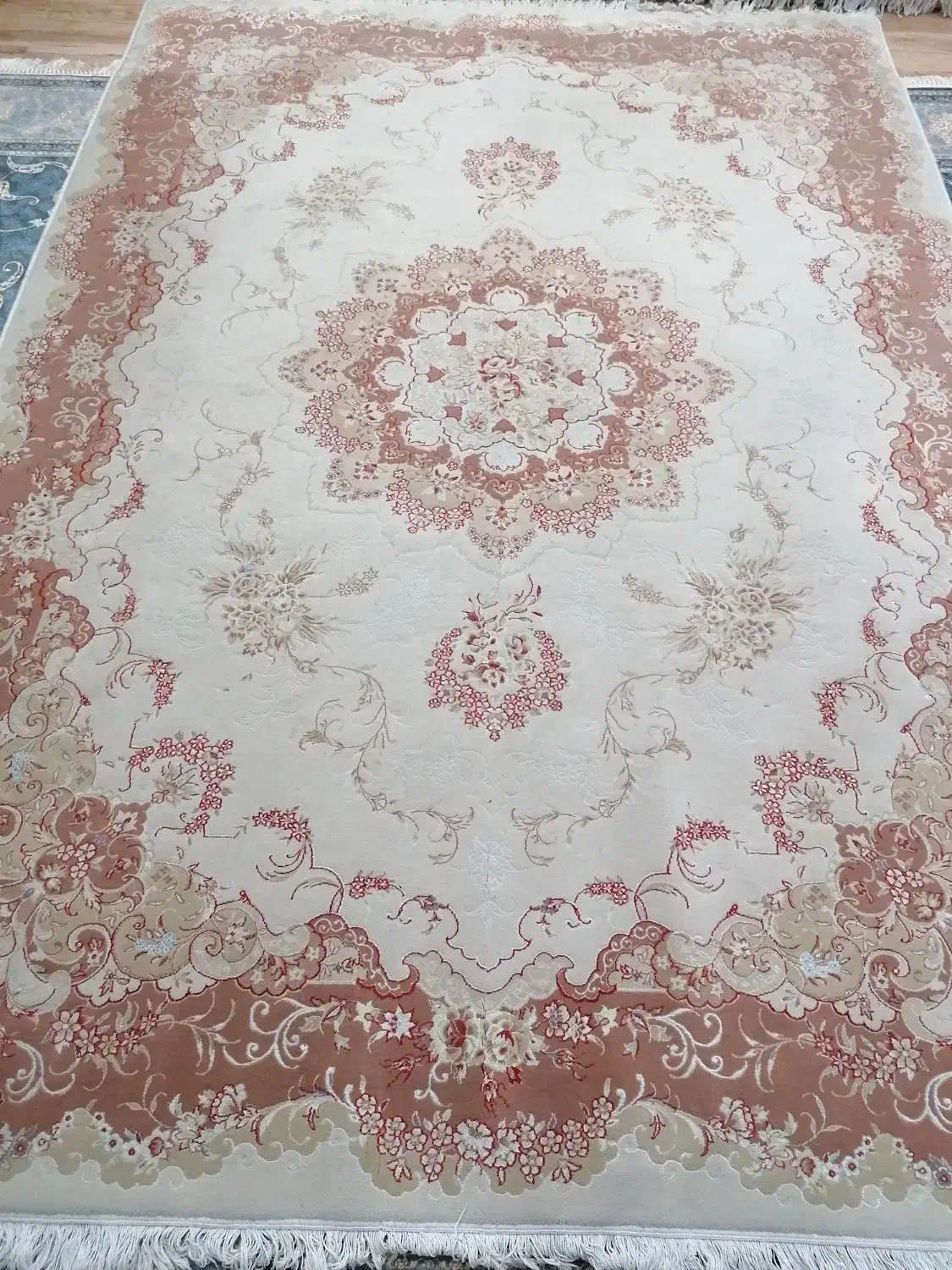 فرش 9متری کرم و 12 متری گردویی|فرش|شیراز, گل سرخ|دیوار