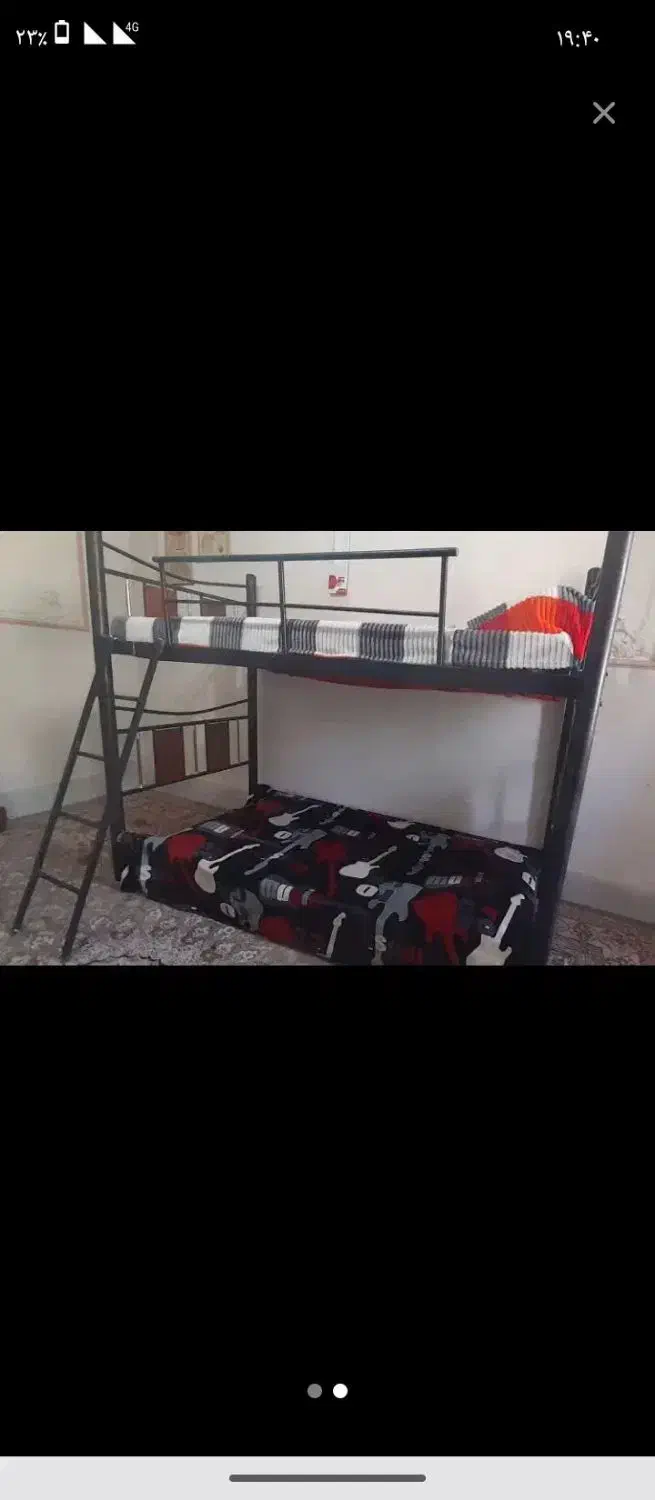 تخت خواب دو طبقه فلزی|تخت و سرویس خواب|بیرجند, |دیوار