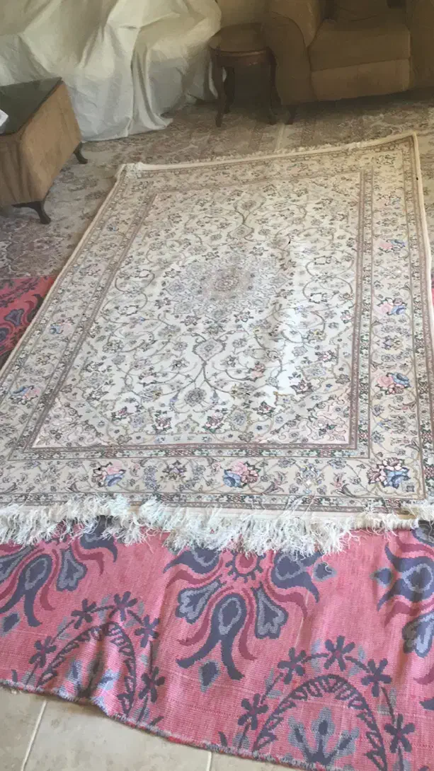 جفت قالیچه اصفهان کرک و ابریشم نو|فرش|اصفهان, فرح آباد|دیوار