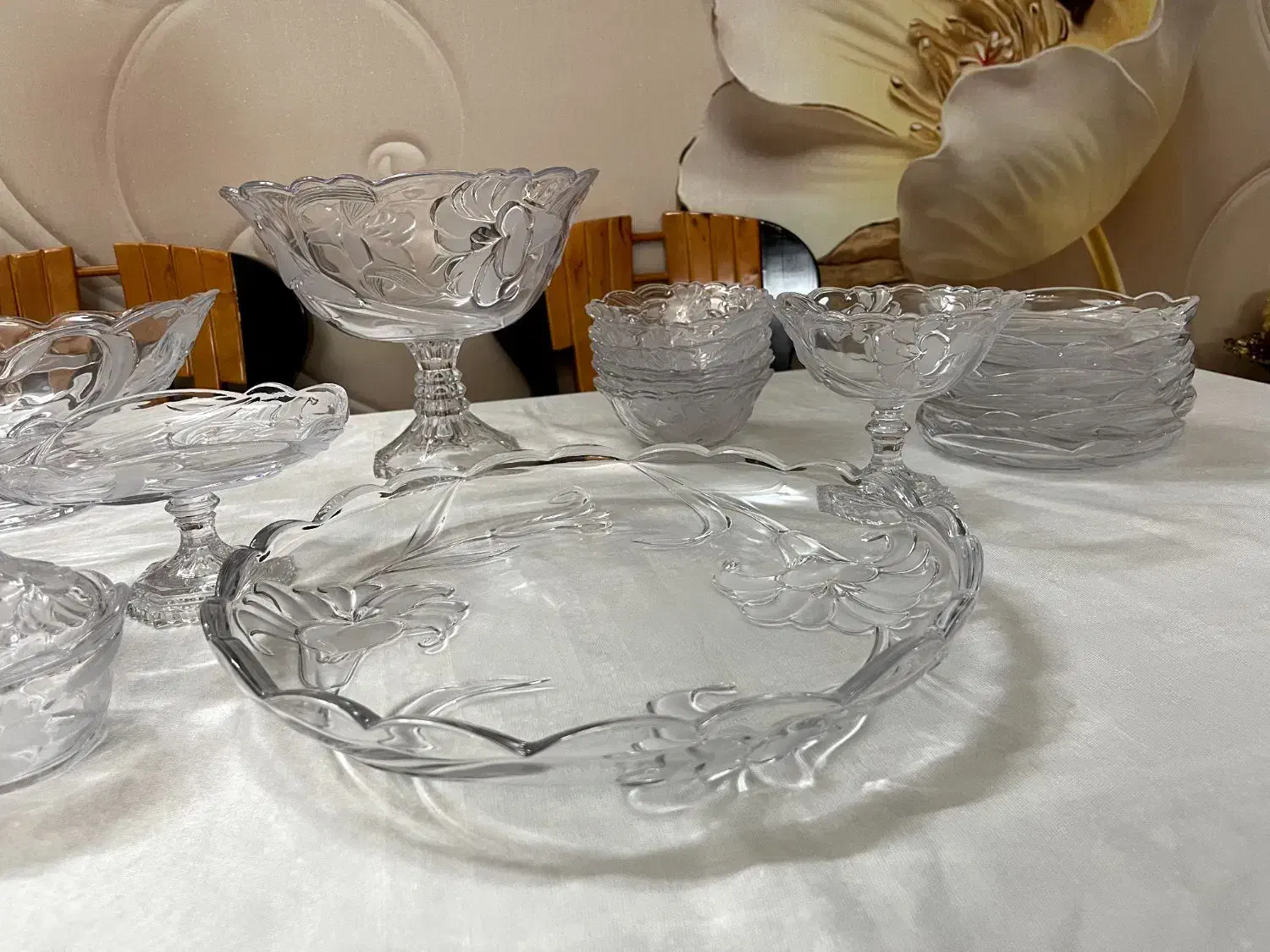 سرویس پذیرایی کریستال ژاپنی  گل لیلیوم|ظروف سرو و پذیرایی|اسلام‌شهر, مطهری|دیوار