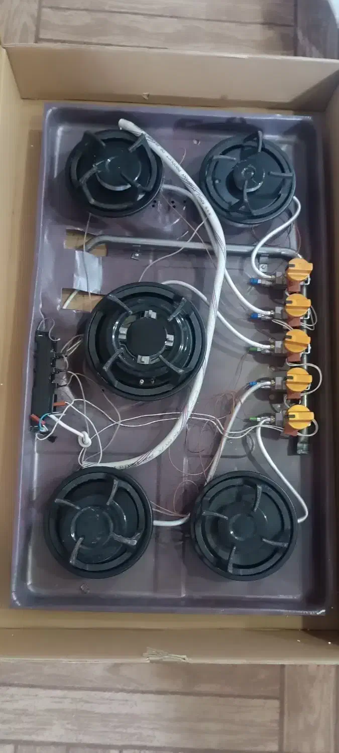 اجاق گاز رومیزی ۵ شعله شیشه ای|اجاق گاز و لوازم برقی پخت‌وپز|ماهدشت, |دیوار