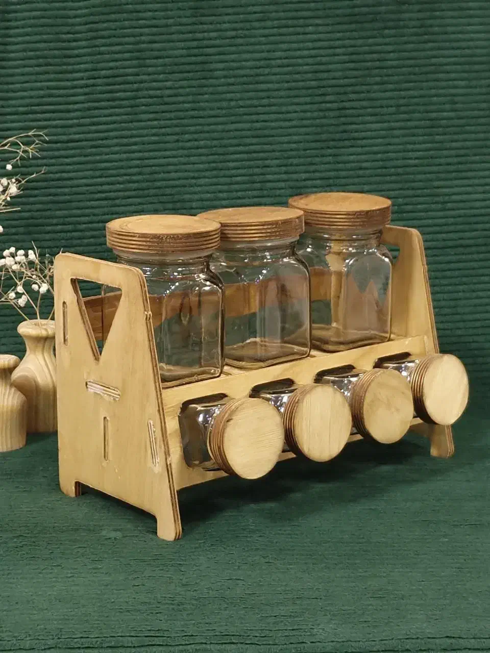 جا ادویه چوبی|ظروف نگهدارنده، پلاستیکی، یک‌بارمصرف|قزوین, |دیوار