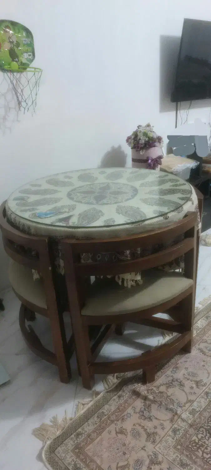 میز غذاخوری کم جا ۴ نفره|میز و صندلی غذاخوری|شاندرمن, |دیوار