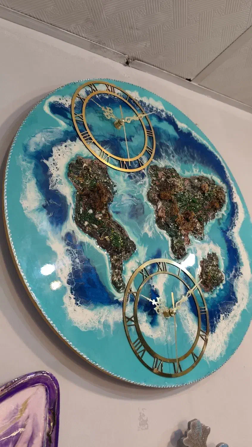 ساعت دیواری دو موتوره طرح جزیره|ساعت دیواری و تزئینی|تهران, مجیدیه|دیوار