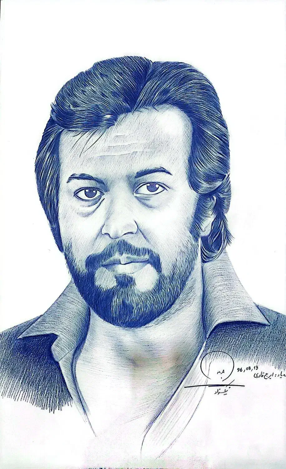 فروش طراحی سیاه قلم سایز بزرگ ۵۰ در ۷۰ بدون قاب|تابلو، نقاشی، عکس|ساری, |دیوار