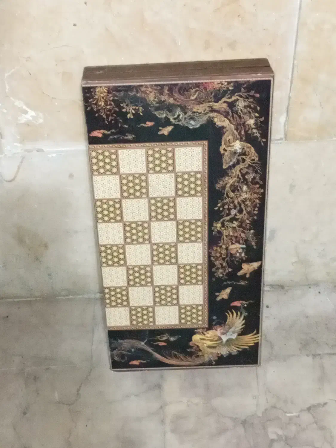 تخته نرد و شطرنج همراه با مهره و تاس استخوان|اسباب‌‌بازی|تهران, دولاب|دیوار