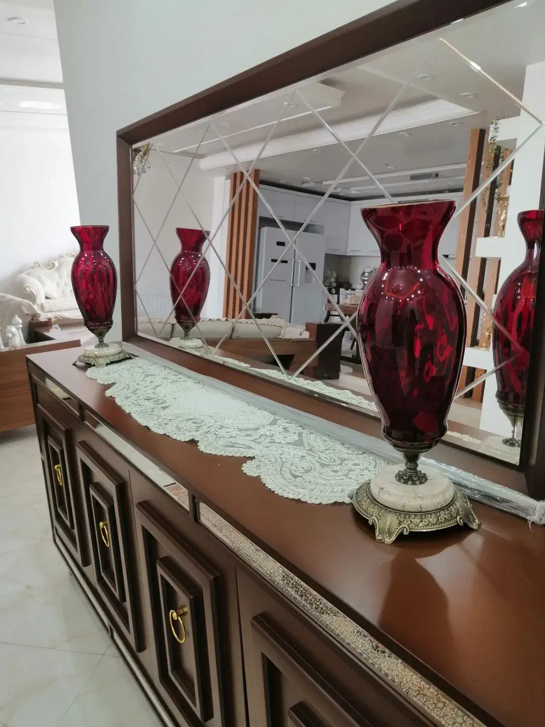 ست بلور چک پایه برنز مناسب جهیزیه|ظروف سرو و پذیرایی|کرج, شهرک نهال و بذر|دیوار