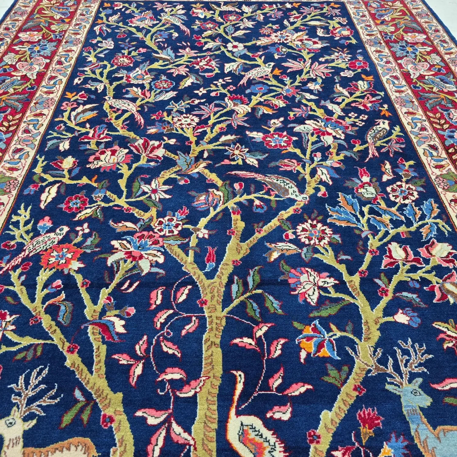 قالیچه ورامین دستباف طرح شکارگاه|فرش|تهران, شیراز|دیوار