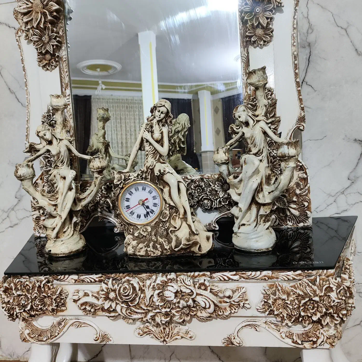 آینه شمعدون سلطنتی|بوفه، ویترین، کنسول|اسلام‌شهر, شهرک محمدیه|دیوار