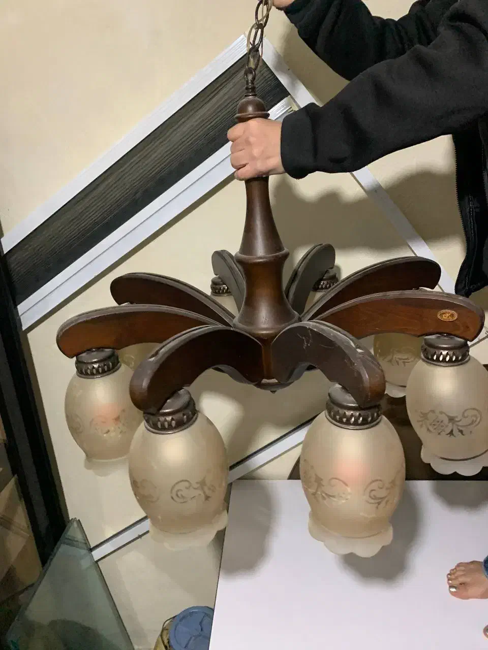 لوستر چوب|لوستر و چراغ آویز|کرج, باغستان|دیوار