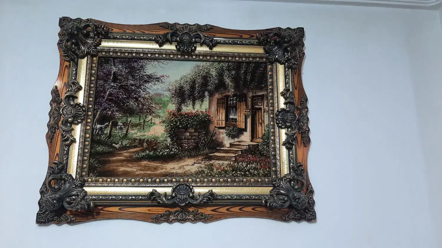 تابلو فرش کلبه عشق دست بافت|تابلو فرش|رباطکریم, آدران|دیوار