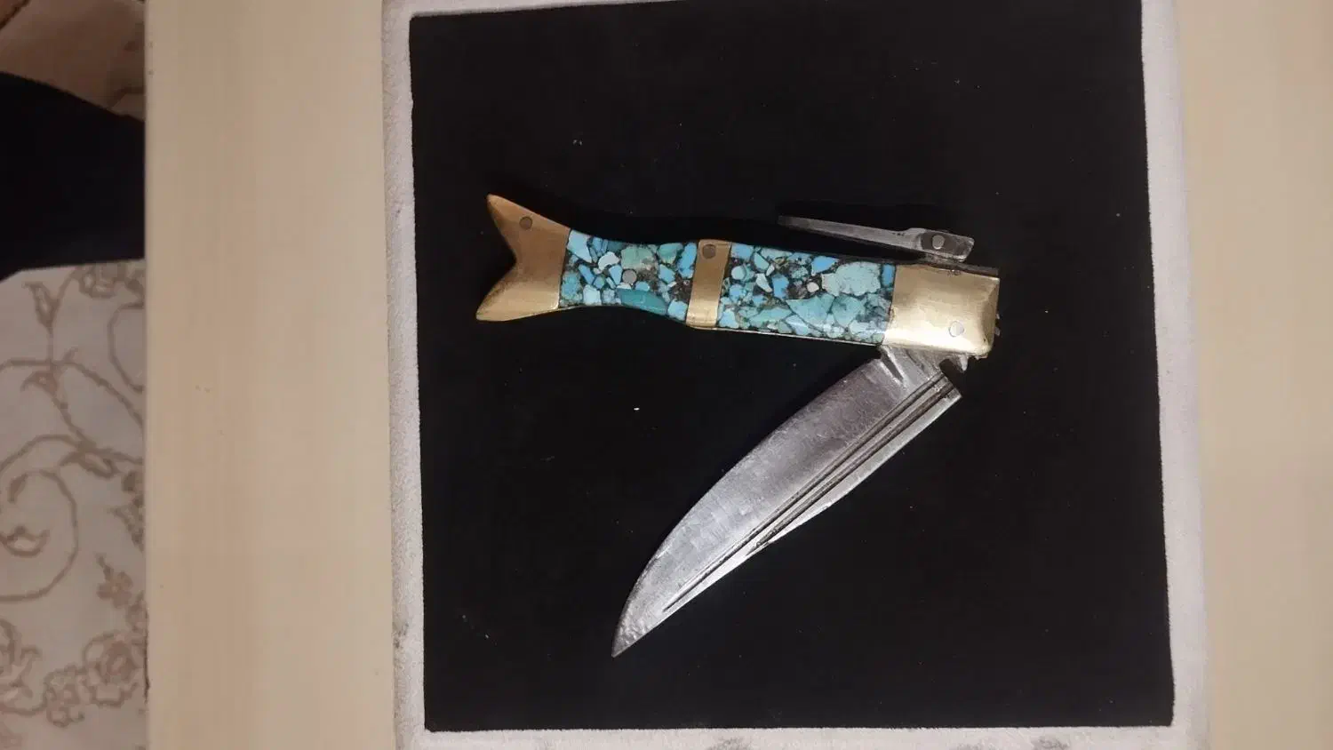 چاقو فیروزه کوب|کلکسیون اشیاء عتیقه|قوچان, |دیوار