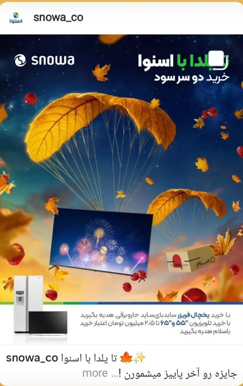 جشنواره پاییزه اسنوا با 1 میلیارد تومان جایزه|جاروبرقی، جارو شارژی، بخارشو|مشهد, هنرور|دیوار