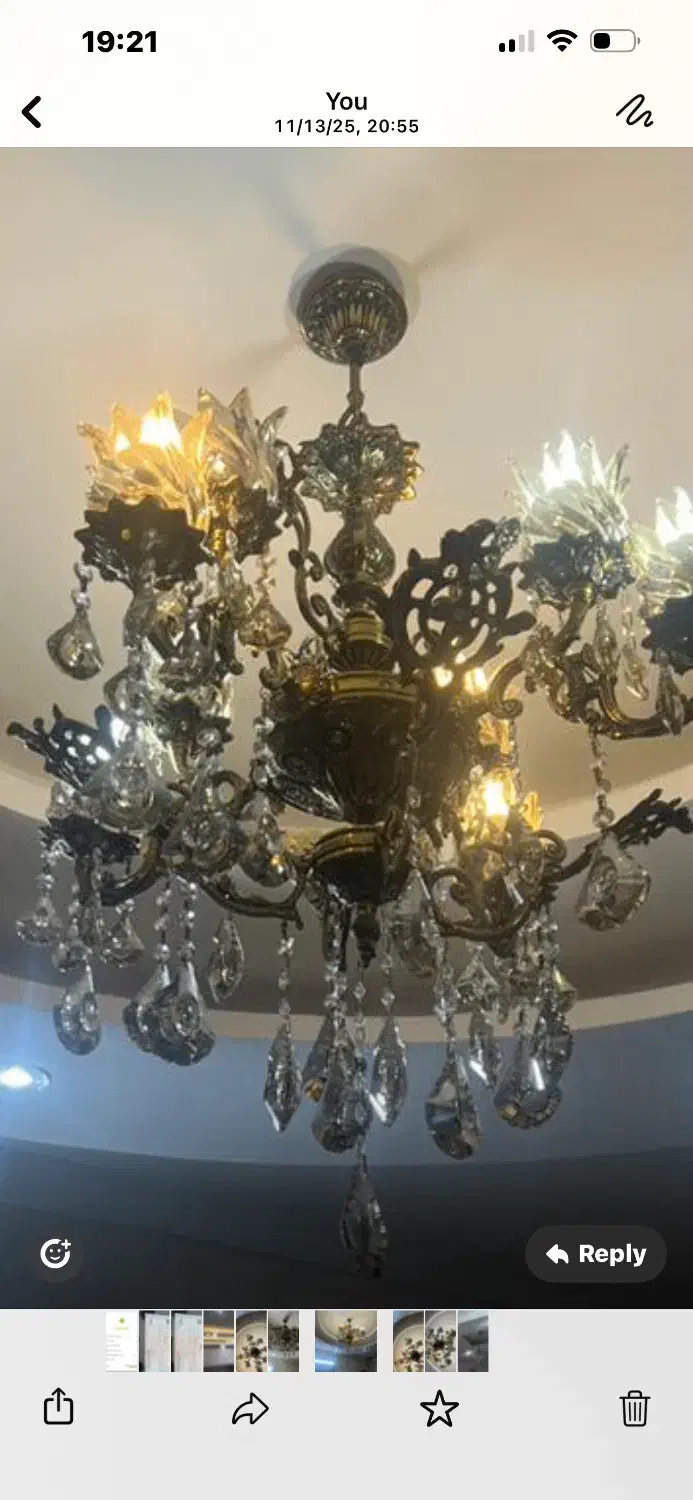 ۲عدد لوستر پذیرایی و۱عدد اشپزخونه برنز سه طوق|لوستر و چراغ آویز|اردبیل, |دیوار