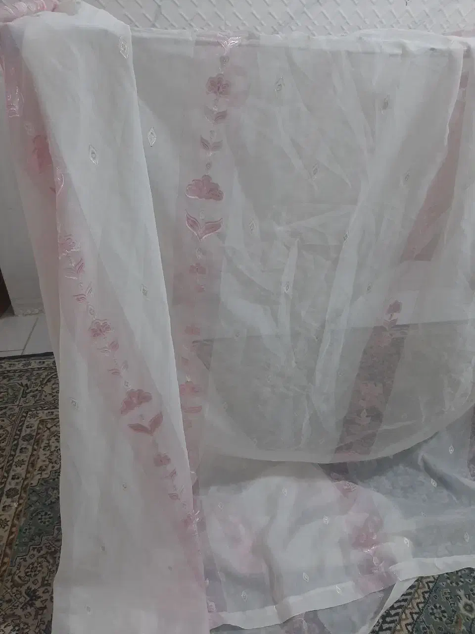 پرده دوخته شده حریر بزرگ|پرده، رانر، رومیزی|گرگان, |دیوار