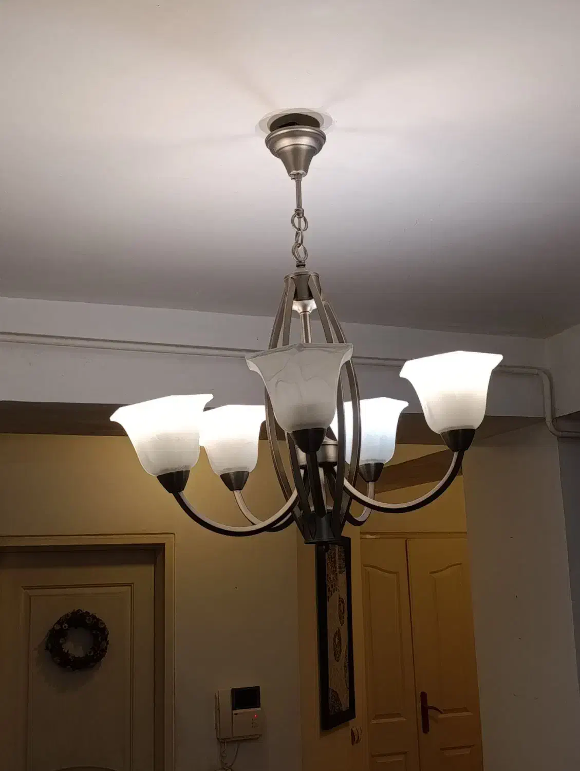 لوستر پنج شعله|لوستر و چراغ آویز|تبریز, |دیوار