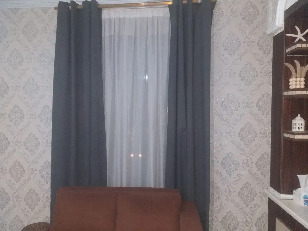 ۲عدد پرده پذیرایی .بخاری گازی شومینه ای|پرده، رانر، رومیزی|پاکدشت, پاکدشت (مامازند)|دیوار