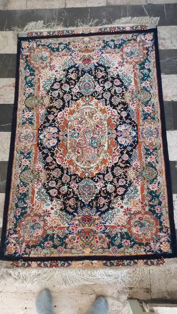 فرش دستباف سالاری تبریز، ابریشم، ۵۰ رج|فرش|اسکو, |دیوار