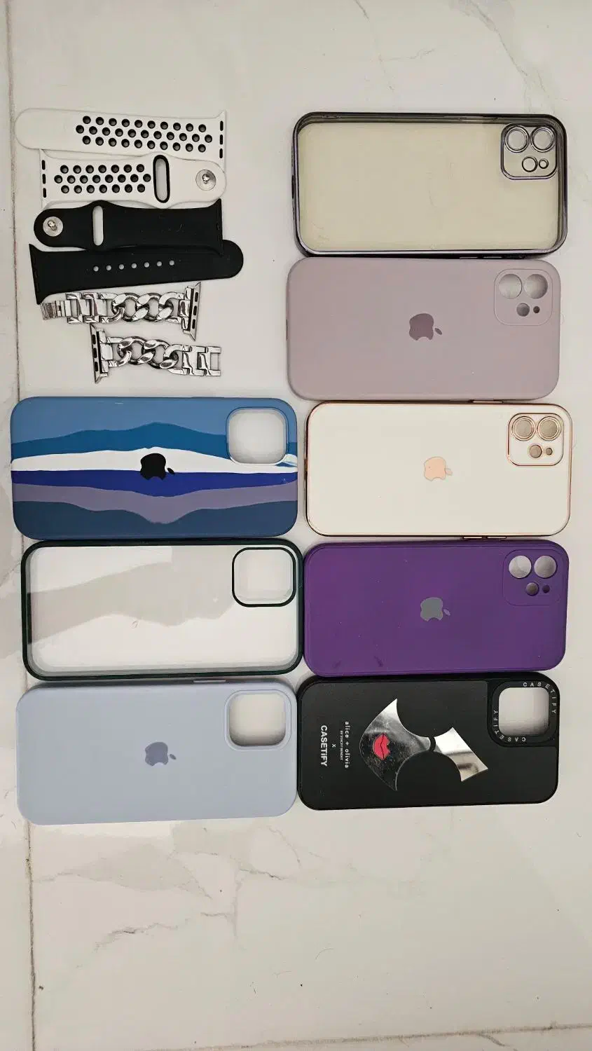 کاور گوشی ایفون ۱۲ نرمال و بند ساعت اپل|لوازم جانبی موبایل و تبلت|بوشهر, |دیوار