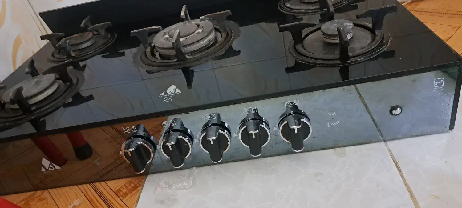 گاز پنج شعله شیشه ای جنس خوب|اجاق گاز و لوازم برقی پخت‌وپز|علی‌آباد کتول, |دیوار