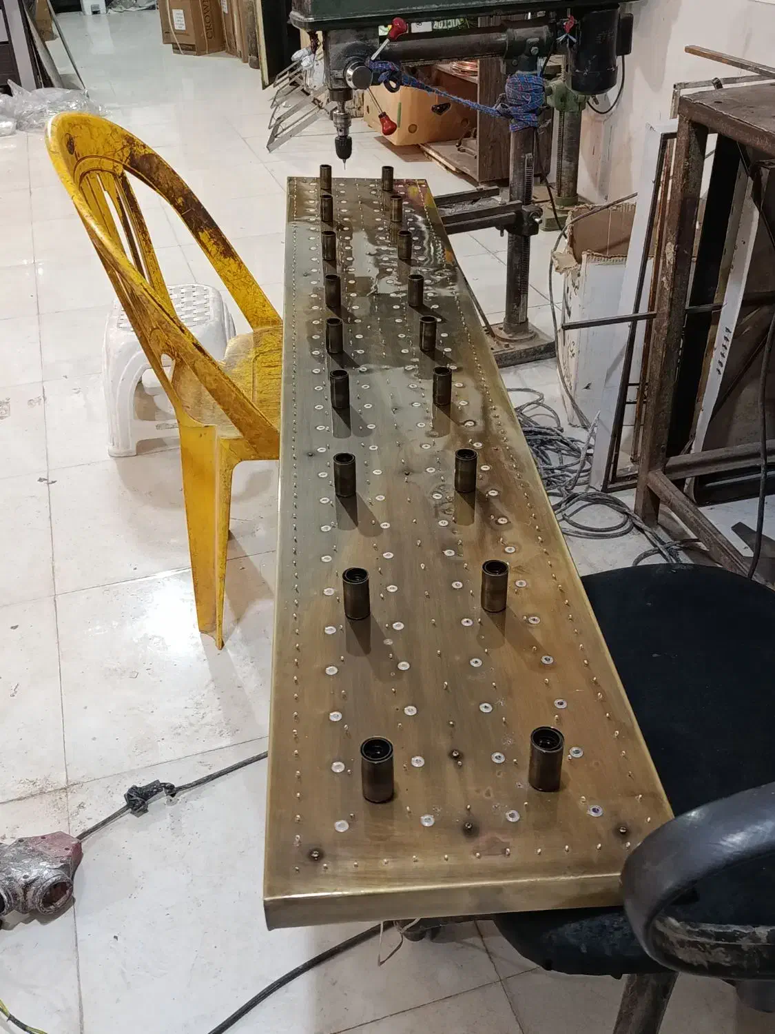 لوستر صف‌ای استیل|لوستر و چراغ آویز|مشهد, نوید|دیوار