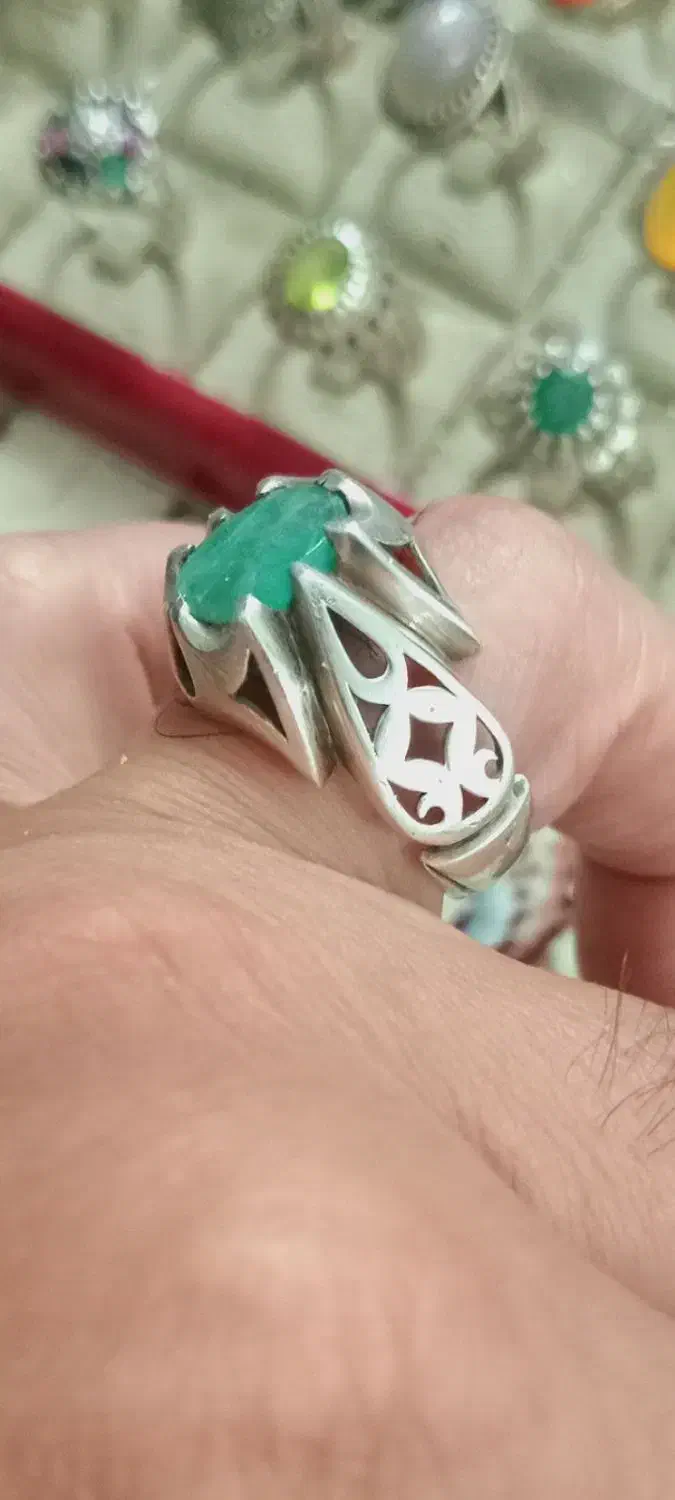 انگشتر دست ساز زمرد پنجشیر کلکسیونی افغان|جواهرات|ورامین, ورامین|دیوار